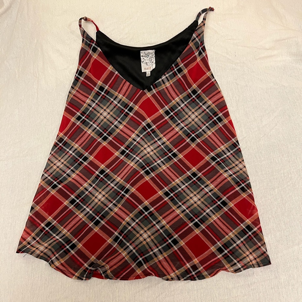 NAIF Plaid tank top.